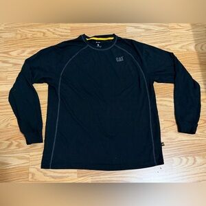CAT Caterpillar Black Long Sleeve Work Shirt Men’s XL 100% Cotton